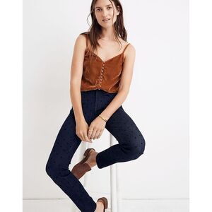 NWOT Madewell Women's Indigo Mid Rise Polka Dots Edition Skinny Jeans Si…